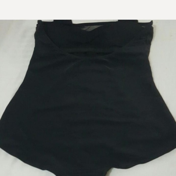 Black Mesh Patchwork Sweetheart Neck One Piece Swi - Picture 4 of 4